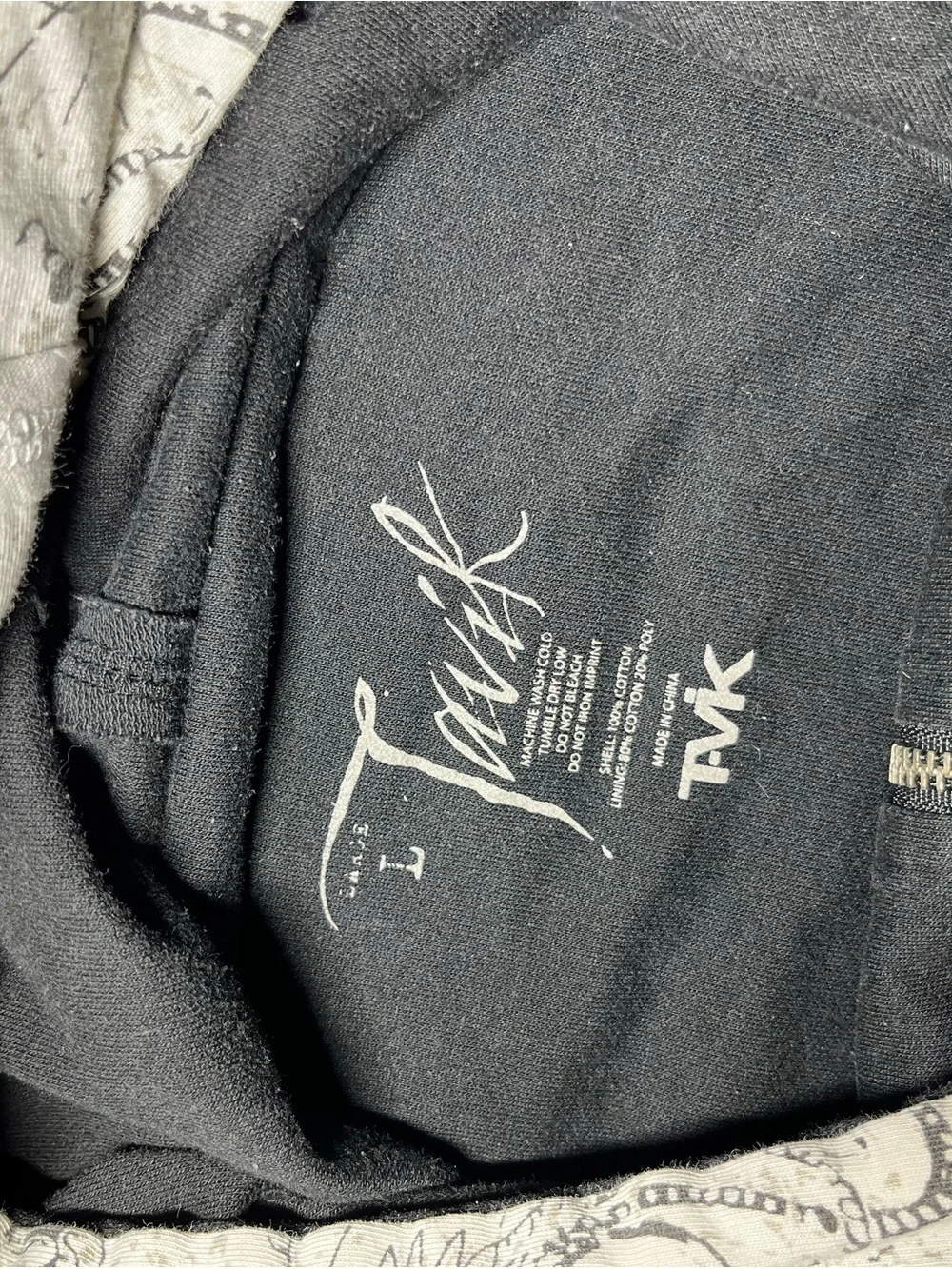 Y2K Tavik White & Black Floral Zip-Up Hoodie